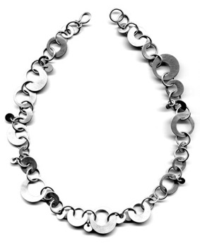 OLGA $470-sterling silver necklace with lightly brushed surface (17" long)
OLGA $470-sterling silver necklace with lightly brushed surface (17" long)